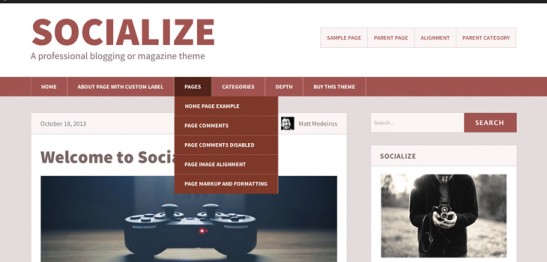 Socialize Free WordPress Blog Theme