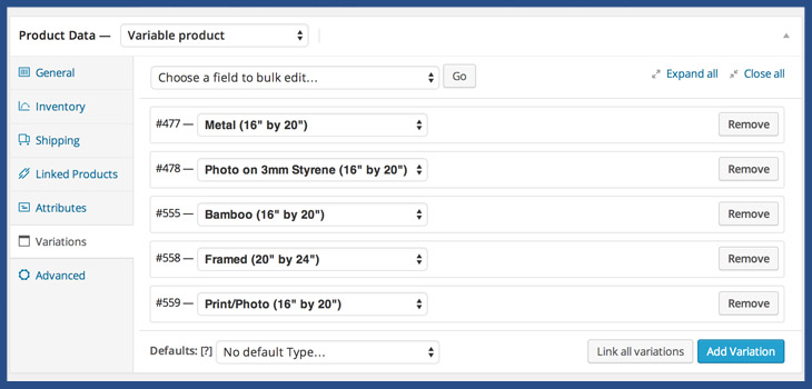 Variable Products in WooCommerce