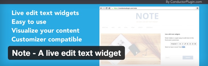Note widget plugin for WordPress
