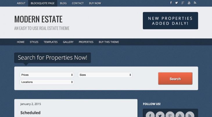 Modern Estate WordPress Theme