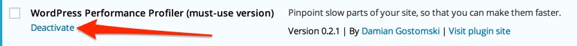 Deactivate a plugin WordPress