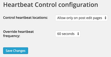 Heartbeat Control configuration