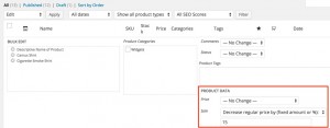 Bulk edit prices of products WooCommerce