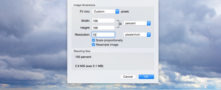 Optimize and resize images with Apple Preview