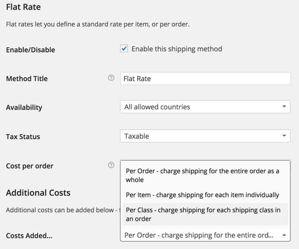 flat rate shipping