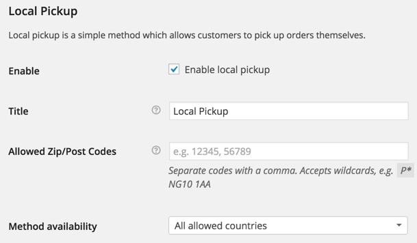 Local Pickup WooCommerce eCommerce