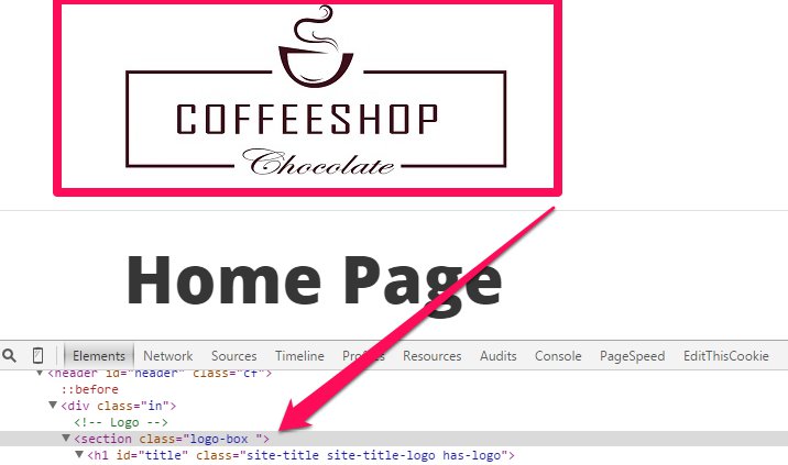 inspect element to find logo in css